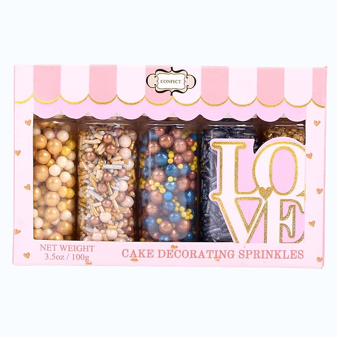 Confect Cake Decorating Sprinkles |Edible Pearl Sprinkles | Mix Gold White Blue - Image 8
