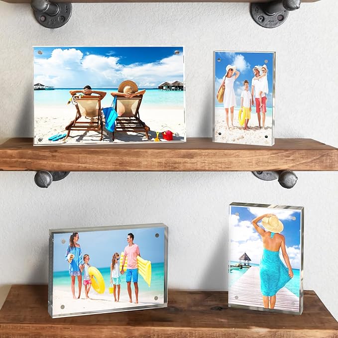 5x7 Inches Acrylic Picture Frames 5 Pack, Double Sided Magnetic Photo Frames - Image 3