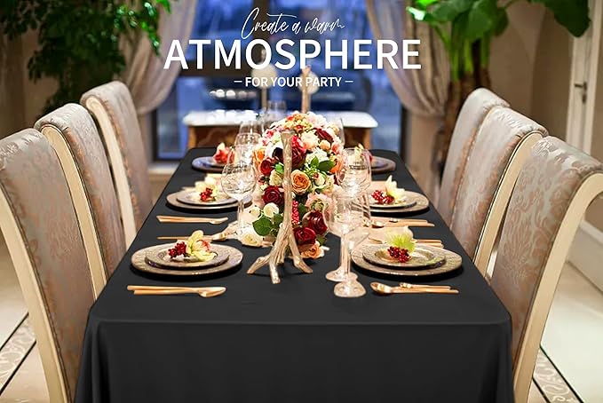 4 Pack Black Tablecloths for 6ft Rectangle Tables 60 x 102 Inch - Image 5