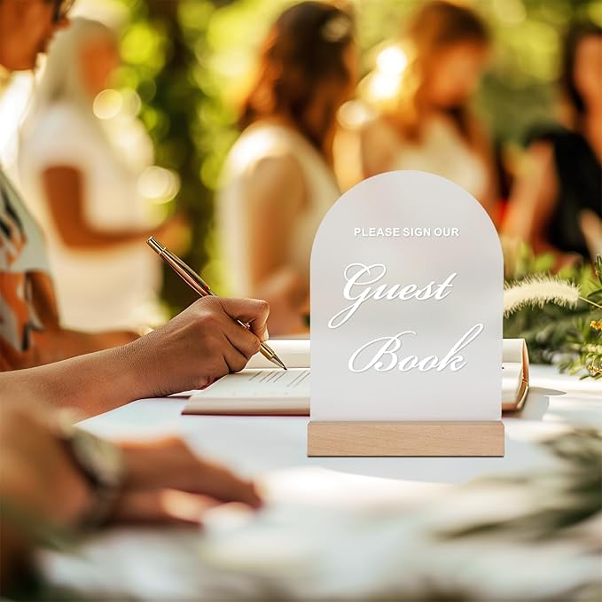Wedding Guest Book Sign for Ceremony and Reception, Acrylic Wedding Signs - Image 4