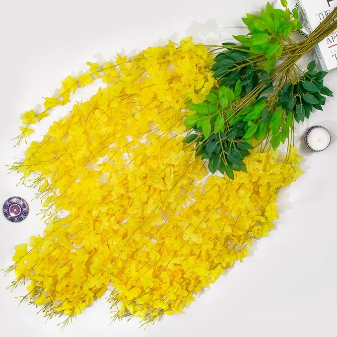 24 Pack Wisteria Hanging Artificial Flowers Fake Flowers Ratta Hanging Garland - Image 4