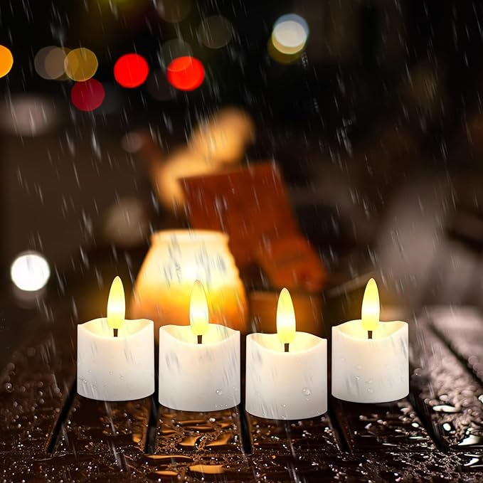 HL Rechargeable Waterproof Tea Lights, 100H+ Highly Bright Led Flameless Candles - Image 2