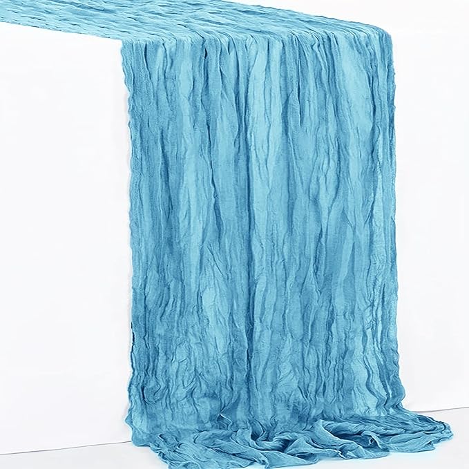 1 Pack Baby Blue Cheesecloth Table Runner 35x120 Inch 10Ft Rustic Gauze Cheese - Image 7