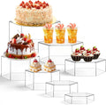 Leinuosen 7 Pcs Large Buffet Risers Set 6" to 12" Acrylic Display Box Catering by Leinuosen