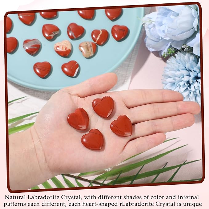 Gerrii 50 Pcs Heart Healing Stone Bulk Quartz Heart Inspirational Stones Gift - Image 4