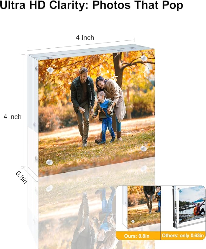 3 Pack 4x4 Acrylic Picture Frames - Image 2