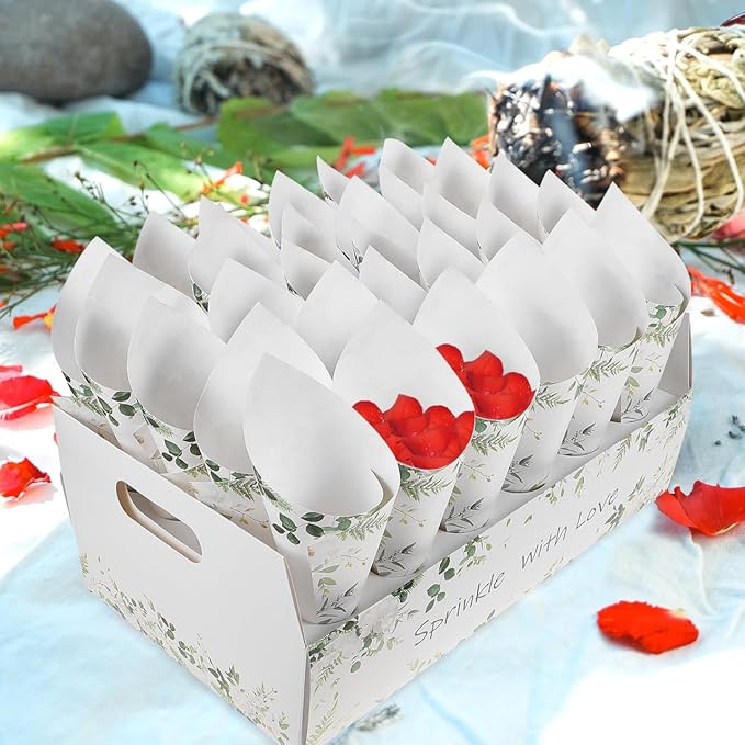 CIMAXIC Wedding Confetti Cone Holder Box - Image 5