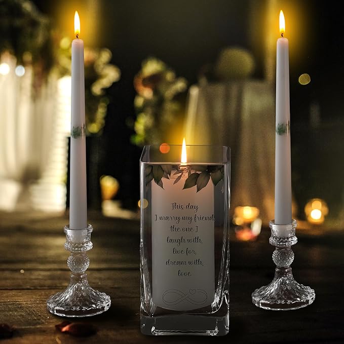 Unity Wedding Candles with Holder Wedding Ceremony Unity Candles Set Catholic - Image 6