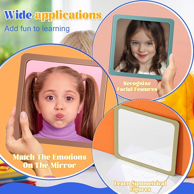 Dandat 10 Pcs Small Mirrors for Kids 6 x 6 Inch Square Shatter Proof Reflector - Image 5
