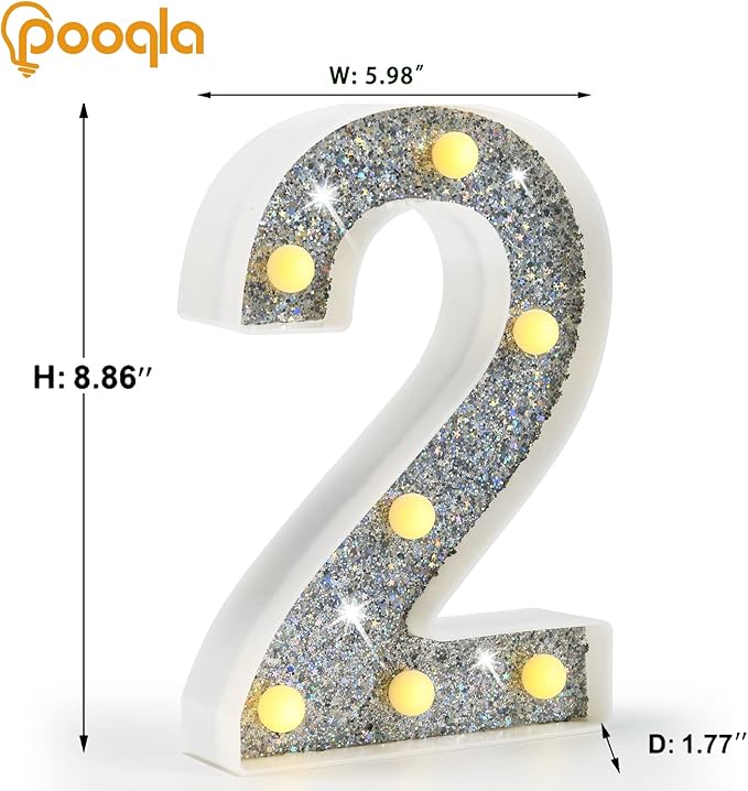 Pooqla Marquee Light up Numbers, Lighted Numbers - Image 6