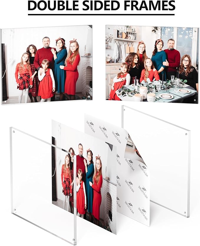 8x10 Acrylic Picture Frame 5 Pack, Desktop Display Decor Gift - Image 2