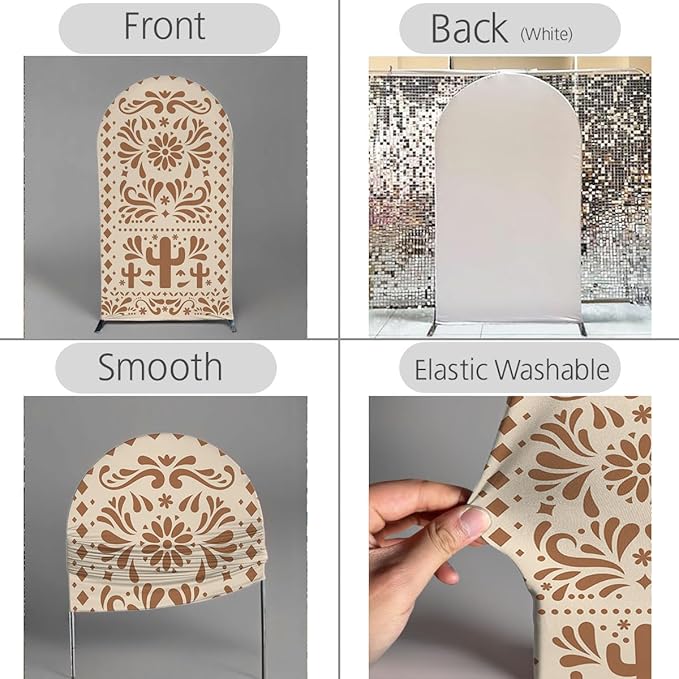 Mexico Theme Arch Stand Covers Fiesta Wedding Party Elastic Fabric Background - Image 3