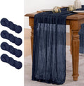 MLMW 4 Pack Navy Blue Table Runner Cheesecloth Boho Gauze Rustic Cheese Cloth by MLMW