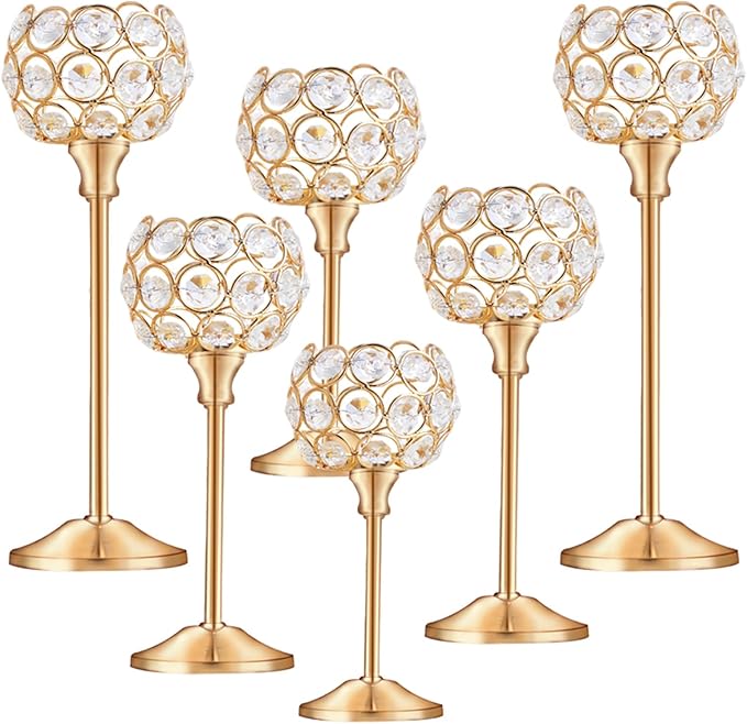 Crystal Candle Holders Set of 16 by Unknown