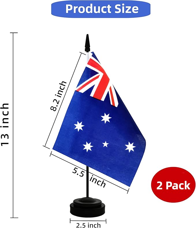 2 Pack Australia Desk Flag, Australian Table Office Flag - Image 2