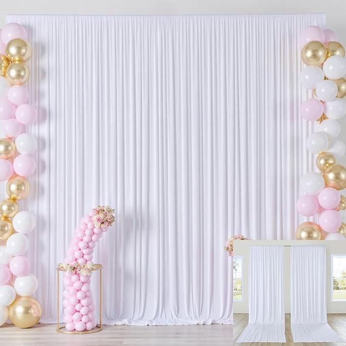 40ftx10ft Wrinkle Free White Backdrop Curtains - Image 7