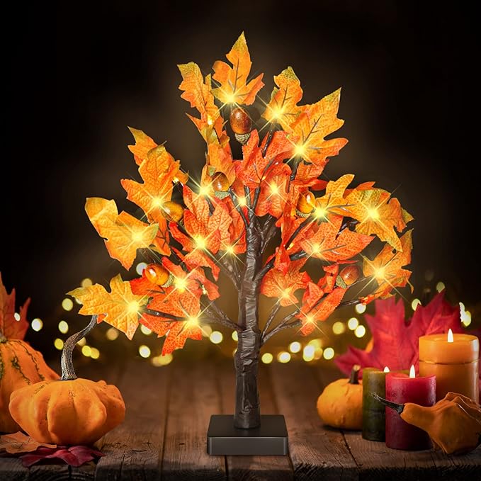 18 Inch Fall Lighted Maple Tree - Image 8