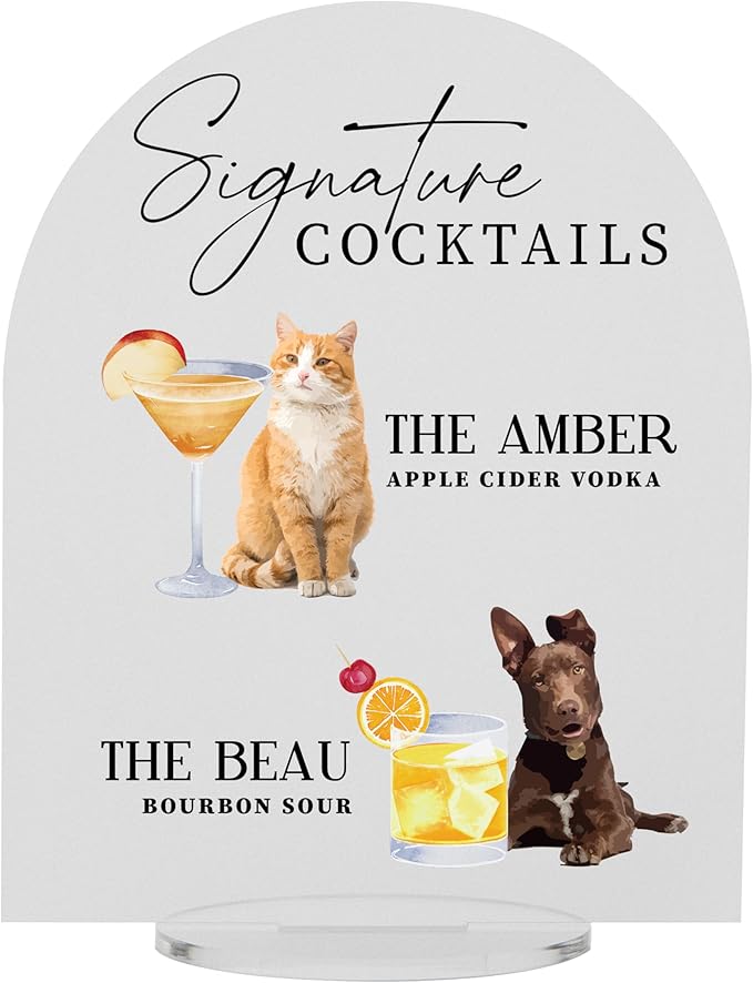 Pet Signature Drink Wedding Signs by Elation+Factory+Co.