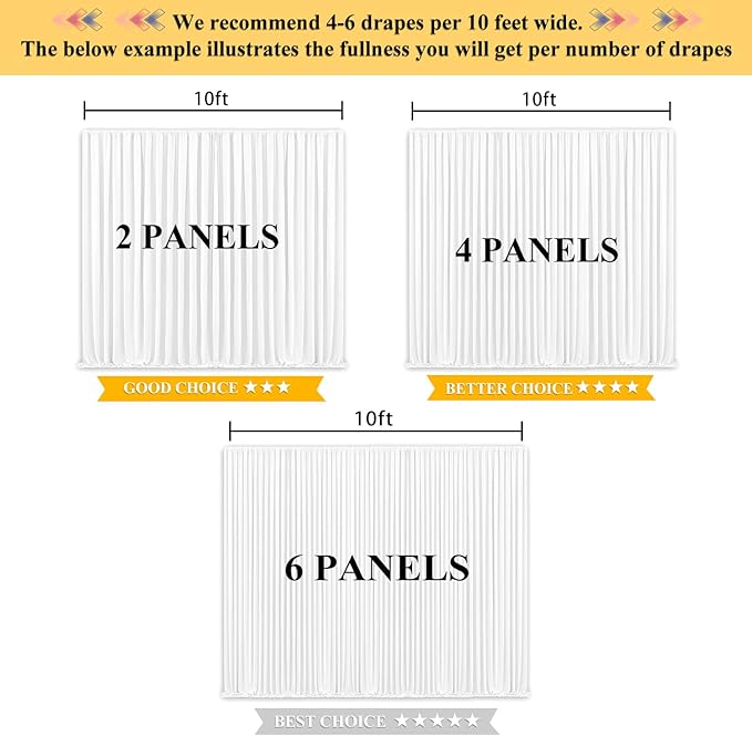White Backdrop Curtains Wedding Background Drapes White Drapes - Image 9