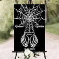 Halloween Wedding Welcome Sign, Gothic Welcome Sign Black Burgundy Wedding Sign by Mapileng%E2%84%A2