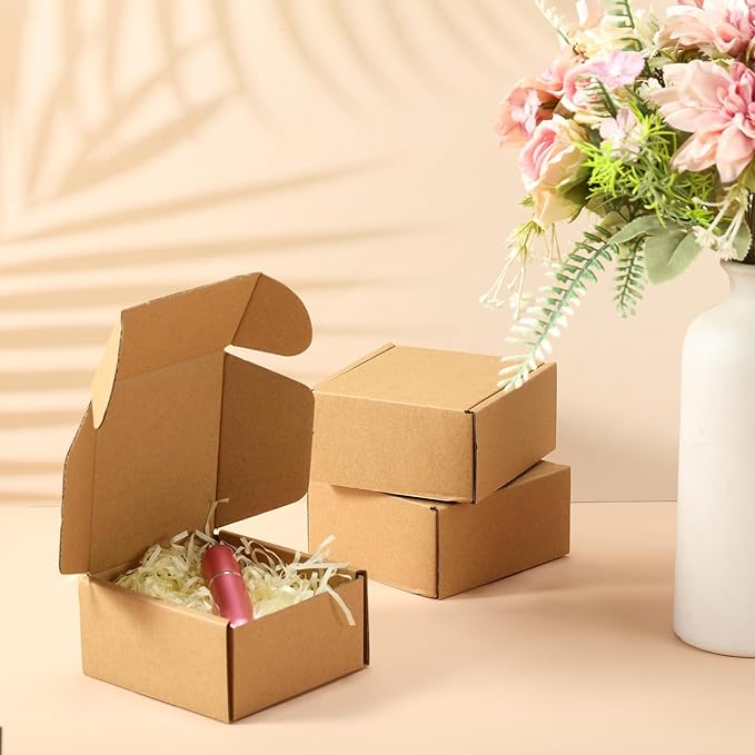 Qilery 200 Pcs Shipping Boxes Cardboard Gift Corrugated Cardboard Brown Boxes - Image 4