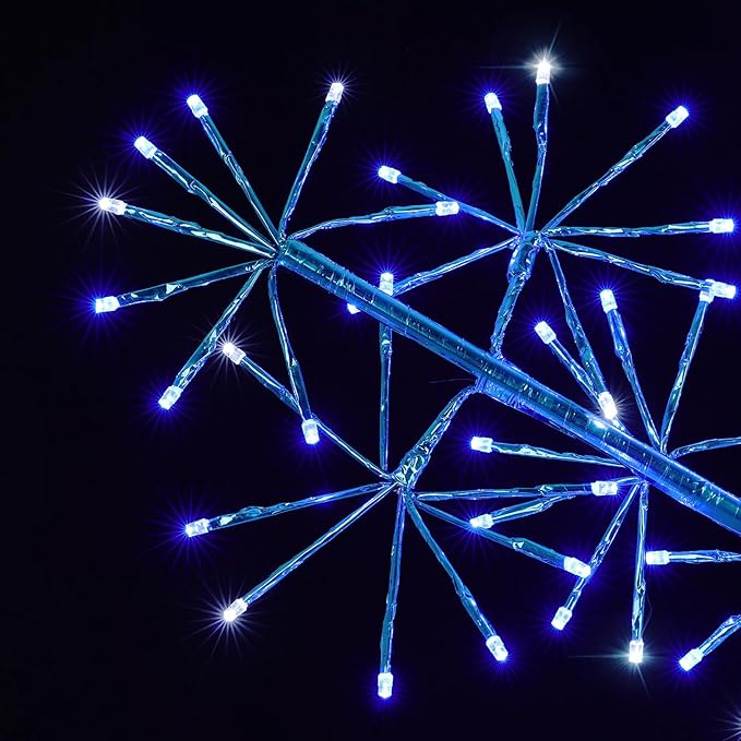 30’’ Christmas Snowflake Lights Outdoor, Pre-lit 240Pcs Blue LEDs Hanging Blue - Image 3
