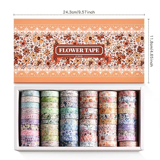 60 Rolls Flowers Theme Washi Tape Set - Image 9