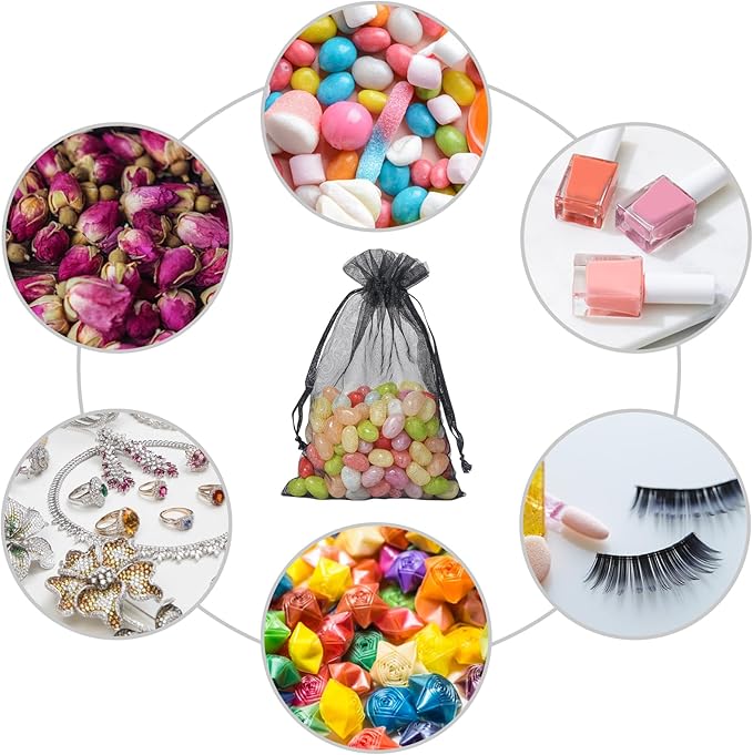50PCS Sheer Organza Bags, Wedding Favor Bags - Image 7
