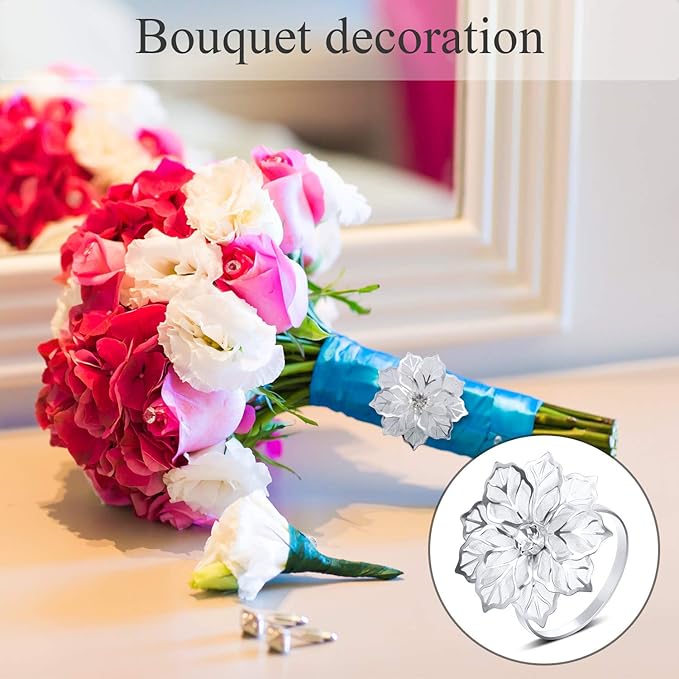 Hotop 12 Pcs Hollow Out Flower Napkin Rings Fall Napkin Ring Holder Metal - Image 4