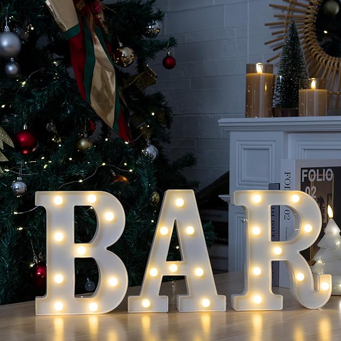 Led Light Up Letters, LED Marquee Letter Lights BAR Sign, Decorative Led by Weareyourgoodpartners