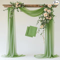 Wokceer Wedding Arch Draping Fabric 2 Panels 28.7" x 20FT Sage Green Drapes by Wokceer