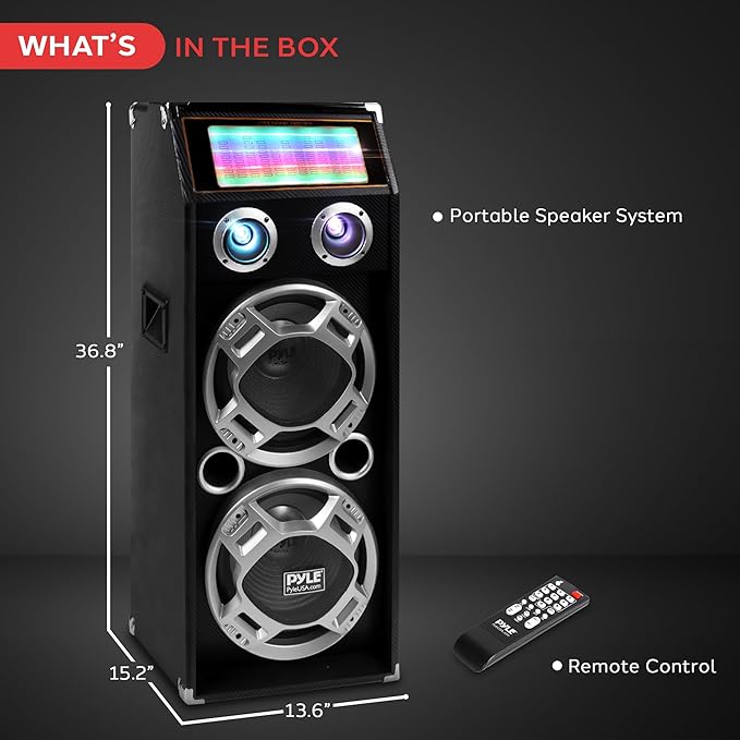 Pyle Wireless Active PA Speaker System - 1000W Portable High Powered Bluetooth - Image 7
