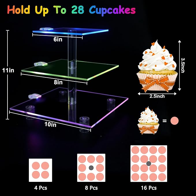 Cupcake Stand for 24 Cupcakes, 3 Tier Cupcake Holder - Image 3