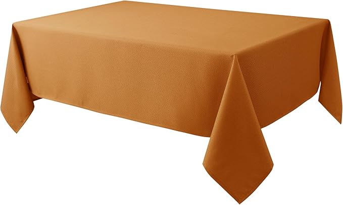 Biscaynebay Fall Tablecloth Textured Fabric 90x132 Inch Rectangular, Bronze by Biscaynebay