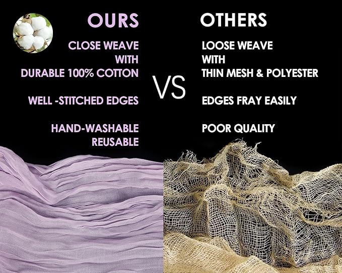 Lilac Purple Cheesecloth Table Runner Boho 10ft Gauze Cheese Cloth Gorgeous - Image 4