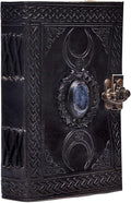 cuero 3 Moon Blue Lapiz Embossed Vintage Leather Journal | 240 Pages of Antique by cuero