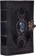 cuero 3 Moon Blue Lapiz Embossed Vintage Leather Journal by cuero