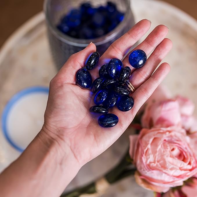 Galashield Flat Glass Marbles for Vases Cobalt Blue Glass Gems Beads Pebbles - Image 5