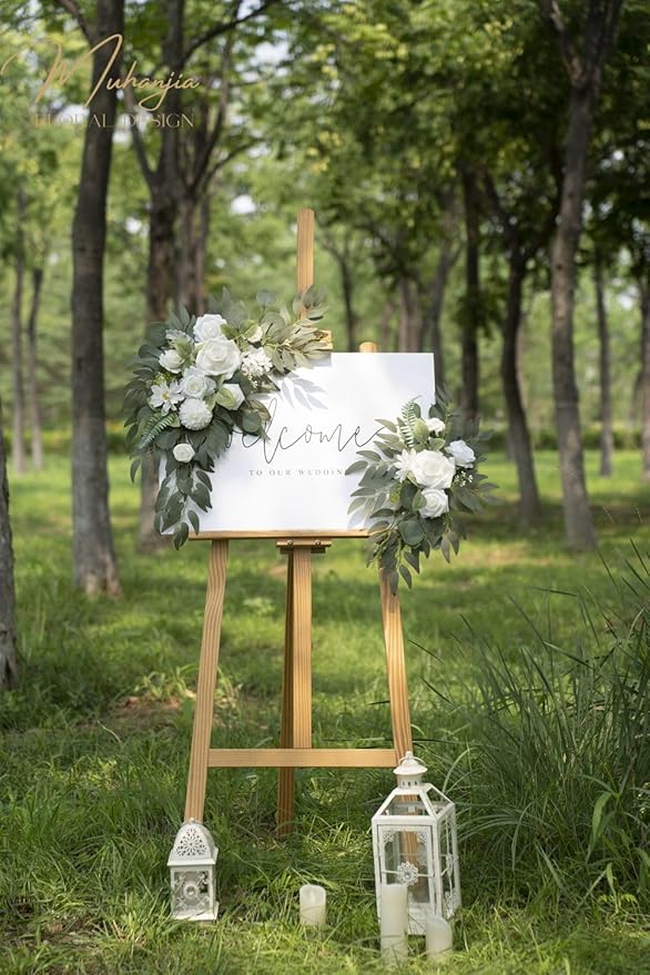 Wedding Sign Faux Flower Swag for Ceremony Party Reception Entrance Floral - Image 2