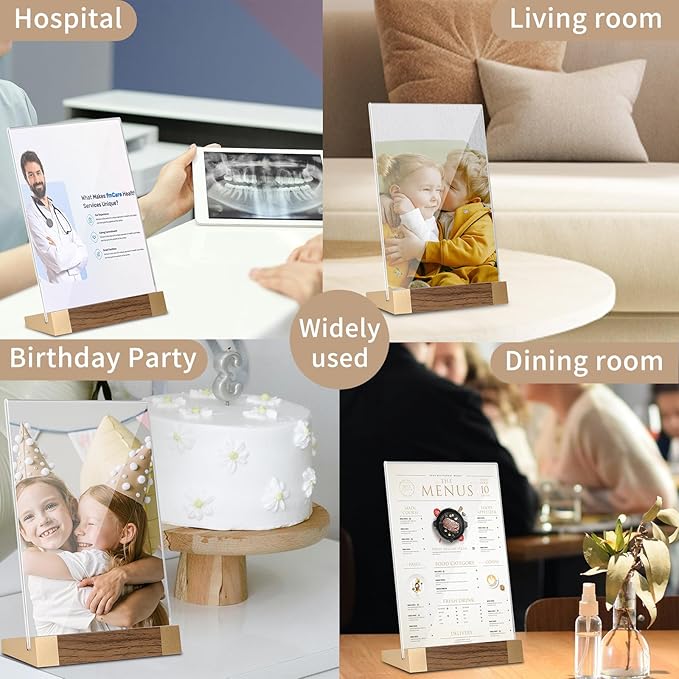 Acrylic Sign Holder 5"x7" Tabletop Display Clear Sign Board - Image 4