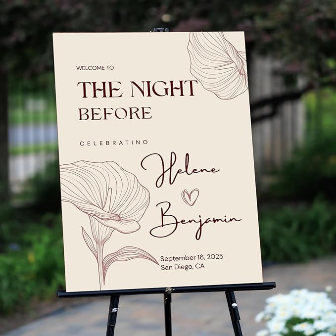 Custom Bride & Groom Wedding Welcome Sign, Personalized Welcome to The Night - Image 7