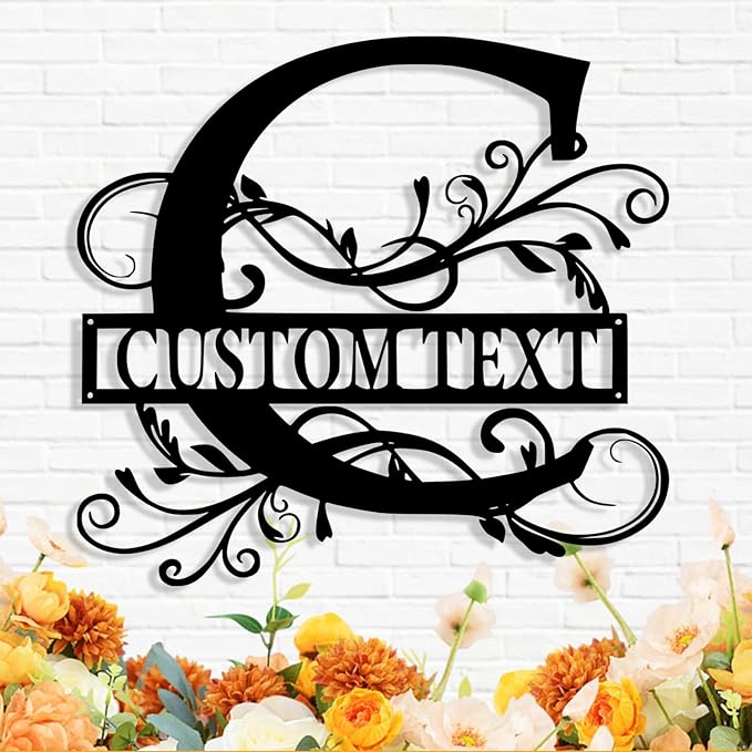 Custom Metal Name Sign, Personalized Family Last Name Signs by Syneiro