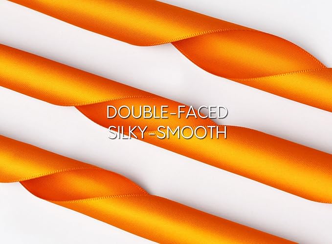 Orange Satin Ribbon 1-1/2 Inch x 50 Yards Double-Faced - Image 3