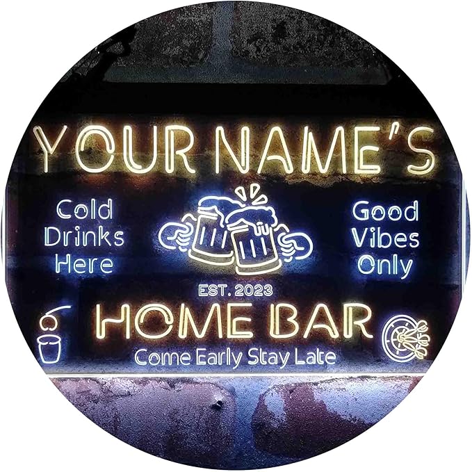 ADVPRO Personalized Your Name Custom Home Bar Beer Established Year Dual Color by ADVPRO