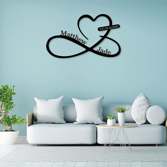 Infinity Heart Metal Wall Decor, Unique Infinity Heart Wall Decor Love Sign - Image 6