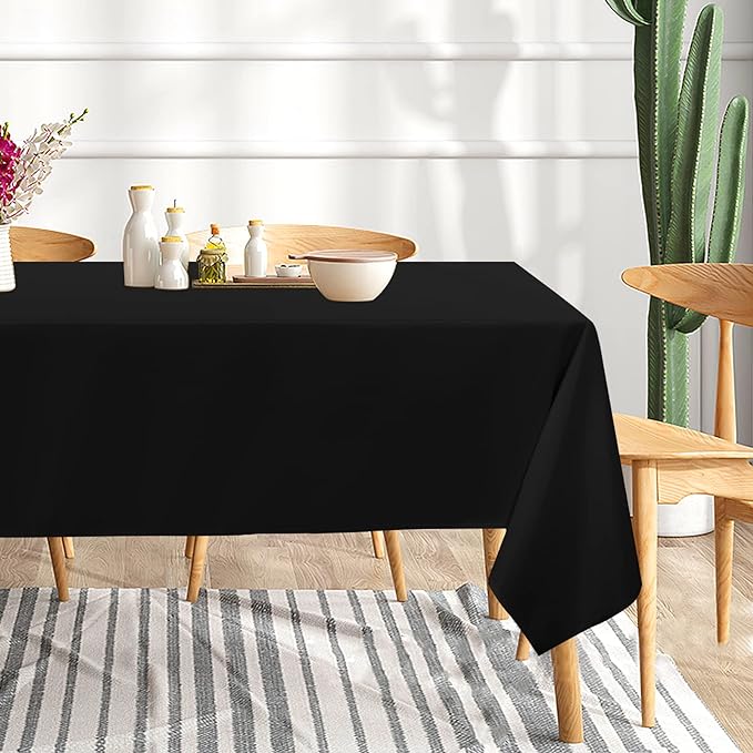 sancua 8 Pack Black Tablecloth 60 x 102 Inch, Rectangle Table Cloth - Image 3