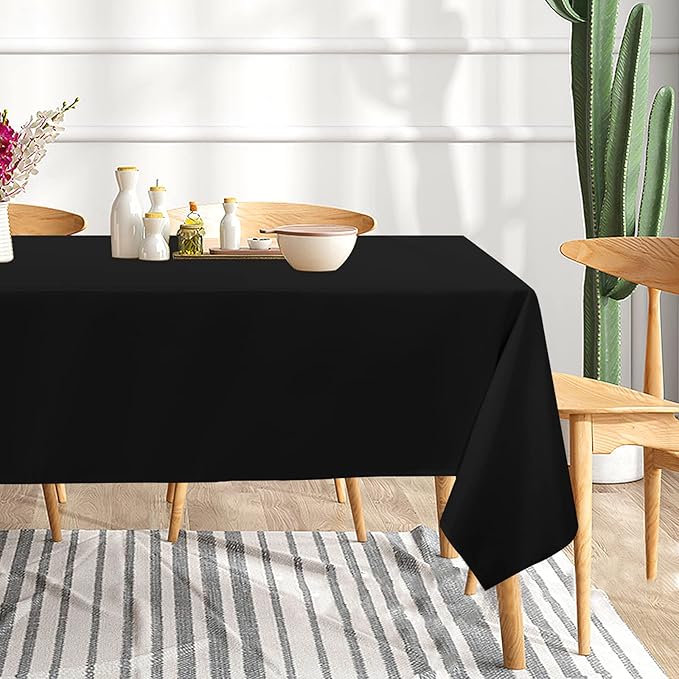 sancua 6 Pack Black Tablecloth 60 x 120 Inch, Rectangle Table Cloth - Image 3