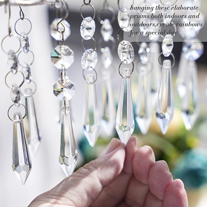 20pcs 55mm Chandelier Icicle Crystal Prism Suncatcher, Crystals - Image 3