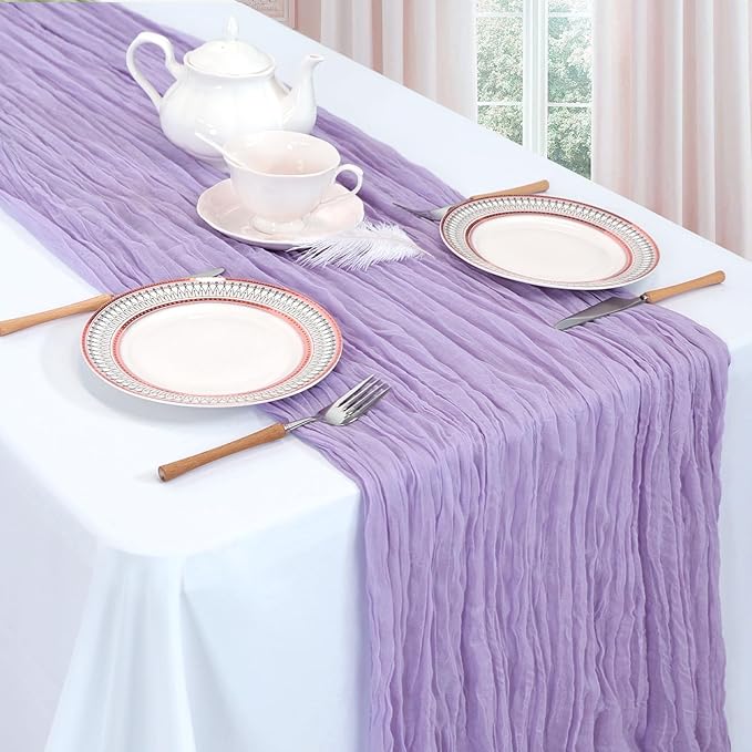12 Pack Lilac Purple Cheesecloth Table Runner 10ft Boho Gauze Fabric Cheese - Image 3