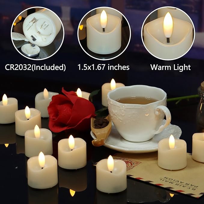 36 Pack Battery Operated Votive Candles 1.5 x 1.67 inches Flameless Votive - Image 2